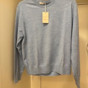 Peter Millar women's Crew merino light blue sweater size L  NWT